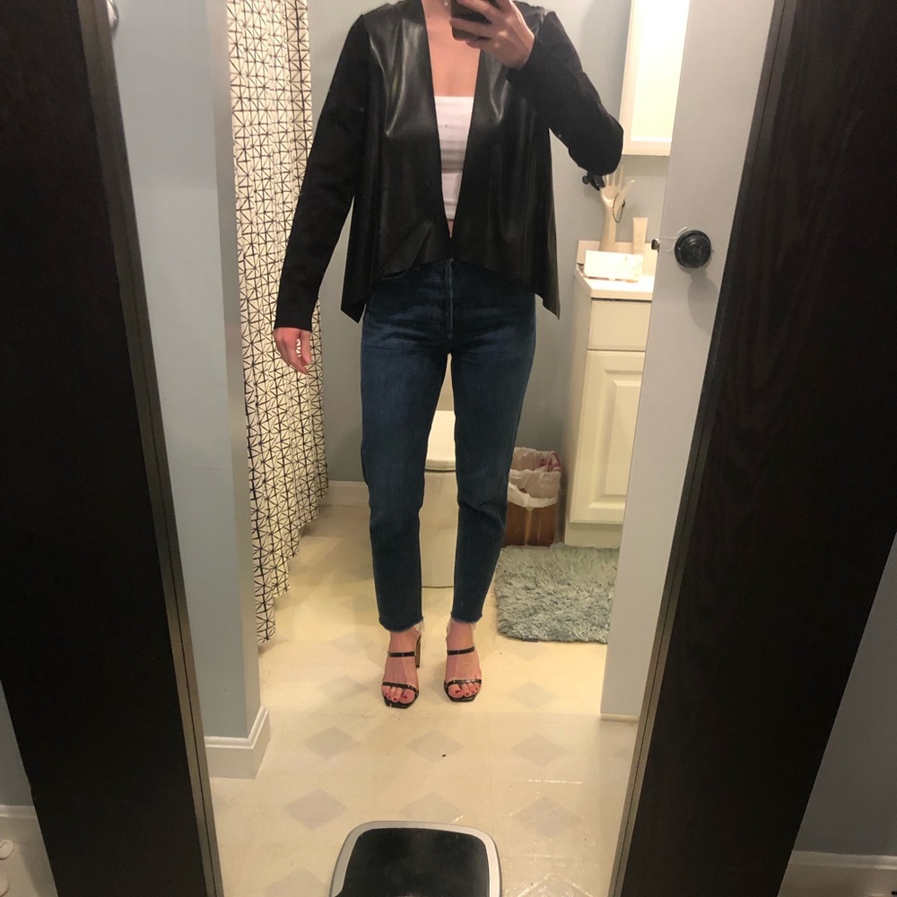 Premise half faux leather blazer